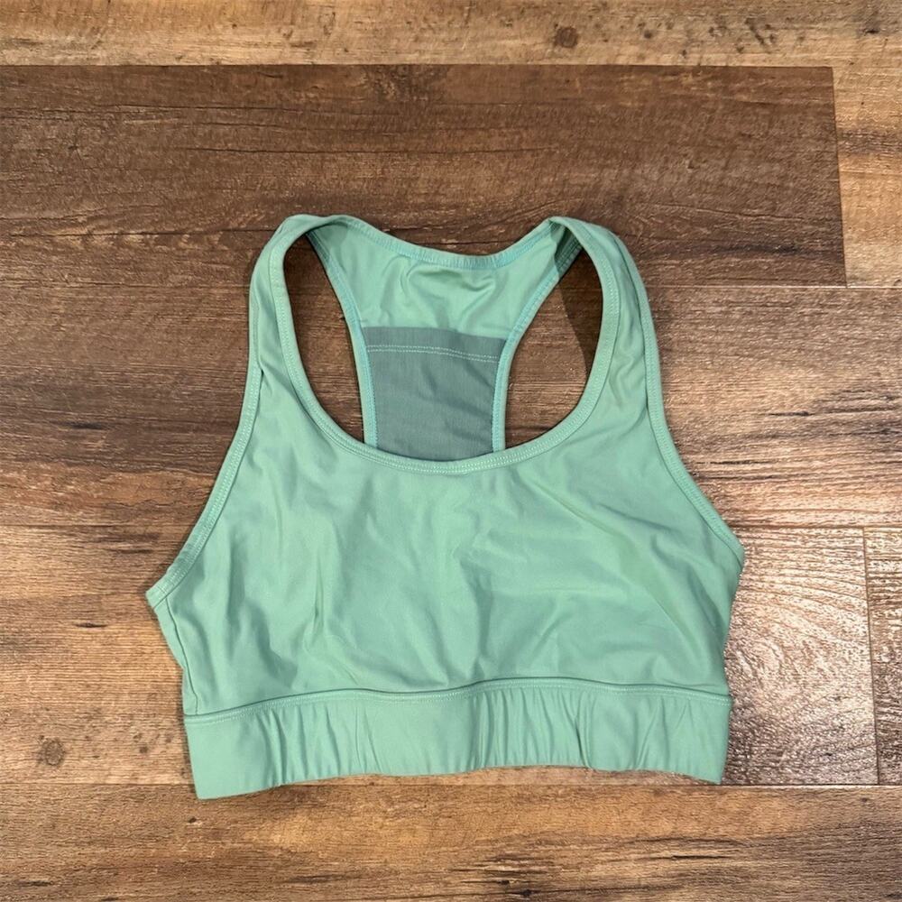 Fabletics Sports Bra Womens XS? Green Medium Support Racerback Pocket NO PADS